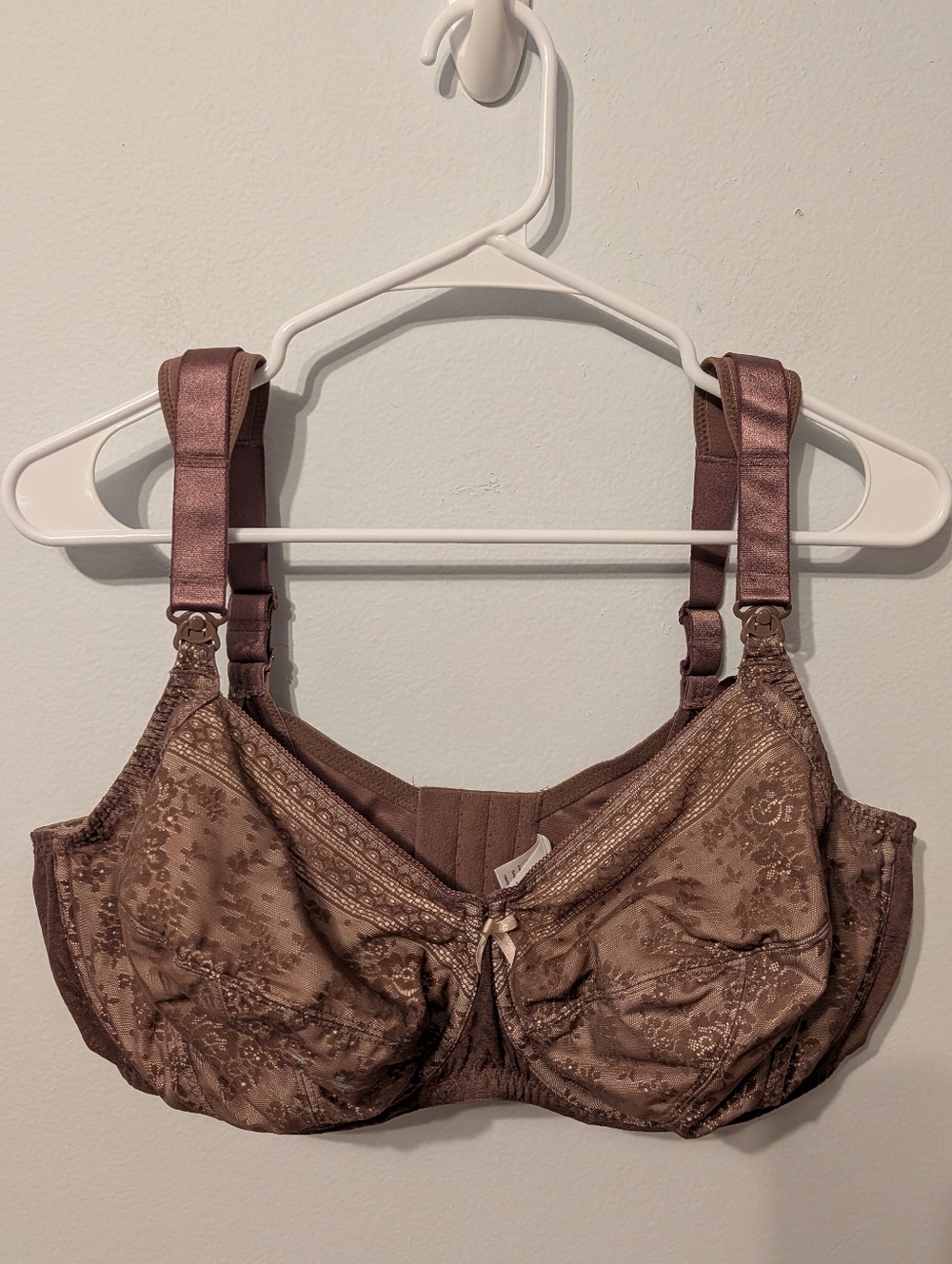 Anita Maternity Fleur Pink Floral Lace Underwire Nursing Bra Size 42H
